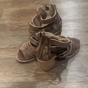 Freebird Brown Strappy Heeled Sandals
